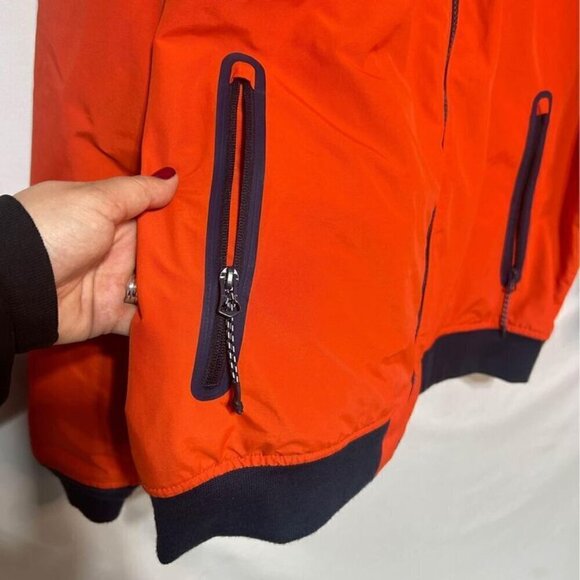 Lands End mens orange and navy jacket. Size large. Brand new! Reflective strip. - Picture 3 of 11